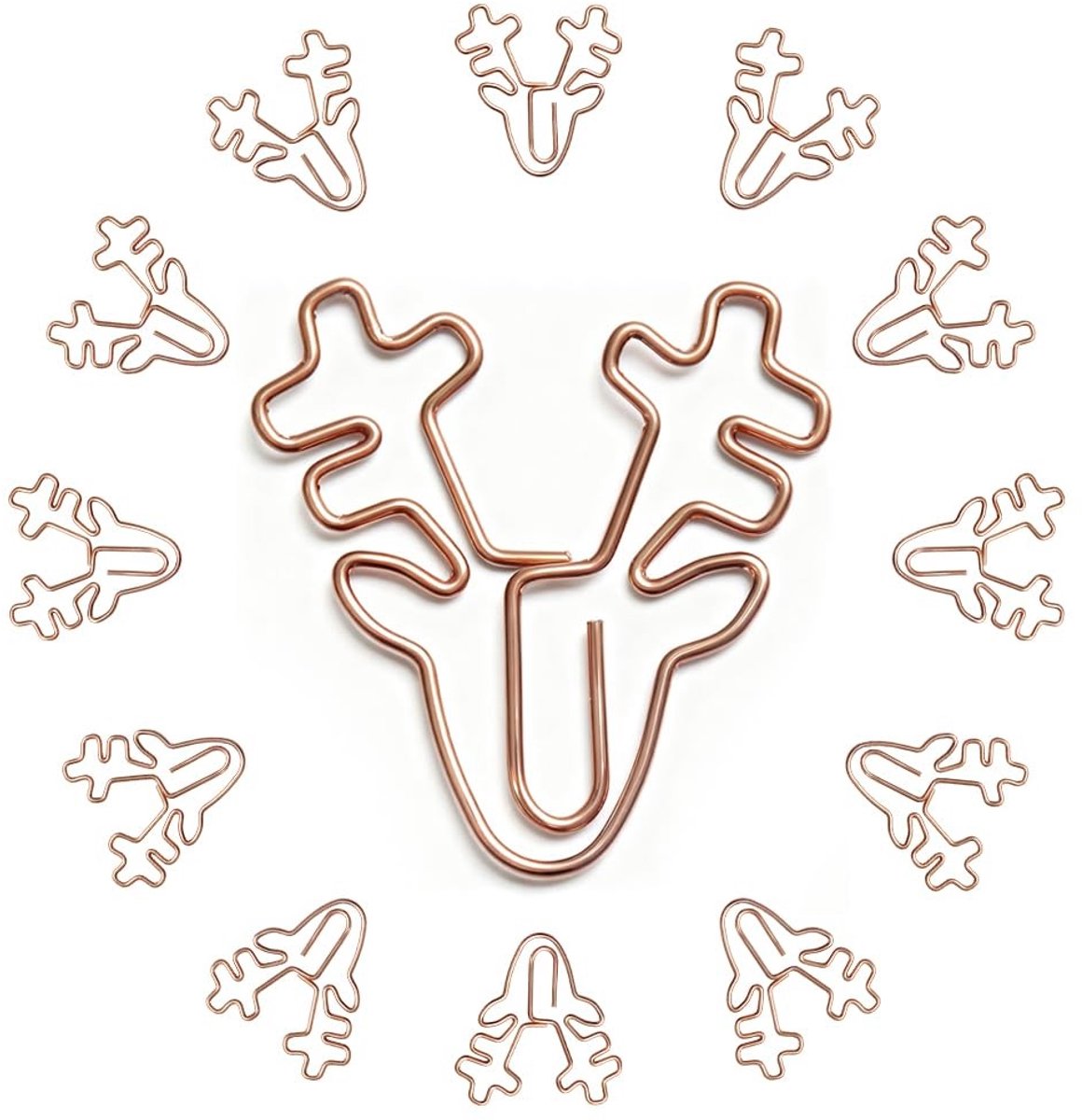 Dailygoods- Kerstpaperclips 100 Stuks - Gouden Bladwijzers - Kerstboom/Hert/Geschenkdoos/Ster - Feestdecoratie - Kantoor/Schoolbenodigdheden - Voeg charme toe aan kaarten