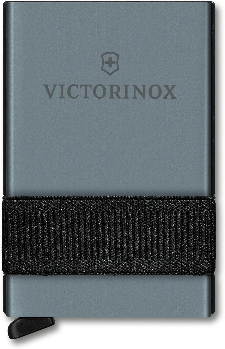 SnelShoppen - Smart Card Wallet 2-in-1 Portemonnee met Multitool, 10 Functies, Compact Design, Kaartbescherming, Geldband, Sharp Gray, Swiss Made, Ide