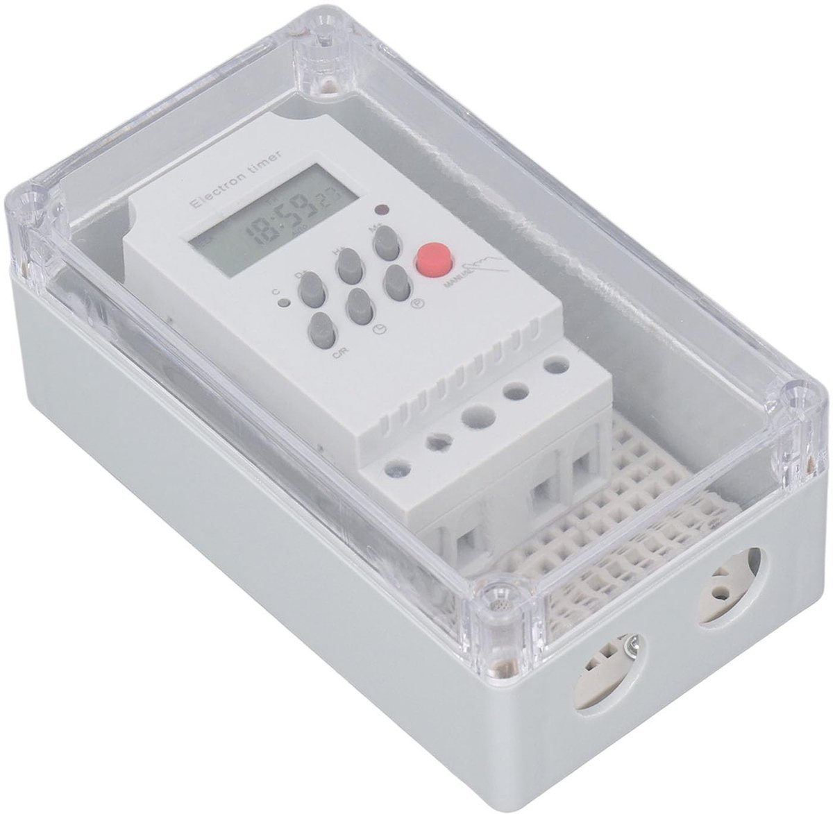 Dailygoods- Pool Pomp Timer 28 On/Off Instellingen - Waterdichte Timer Schakelaar - 7 Dagen Cyclus - Handmatige Knop - Geschikt voor Zwembadpompen - Automatisch In/Uit Schakelen