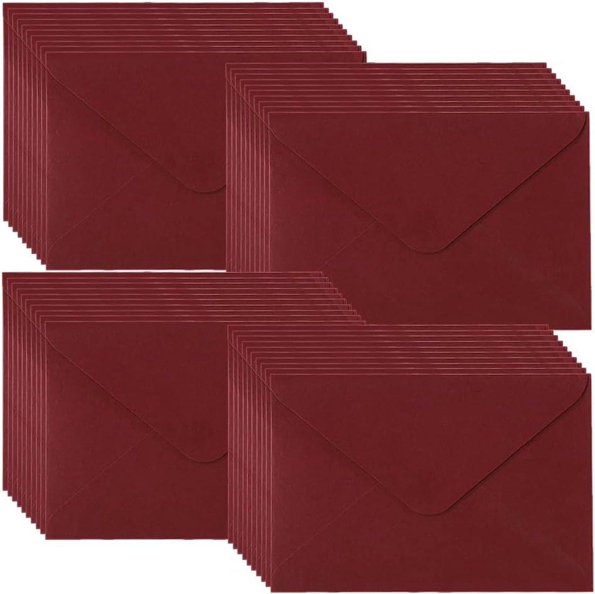 SnelShoppen - WYAN Mini Envelopes - 40 Stuks 15.7x10.7 cm Burgundy Flap Envelopes, Luxe Papier, Perfect voor Bedrijf, Geschenken, Wenskaarten, Trouwen