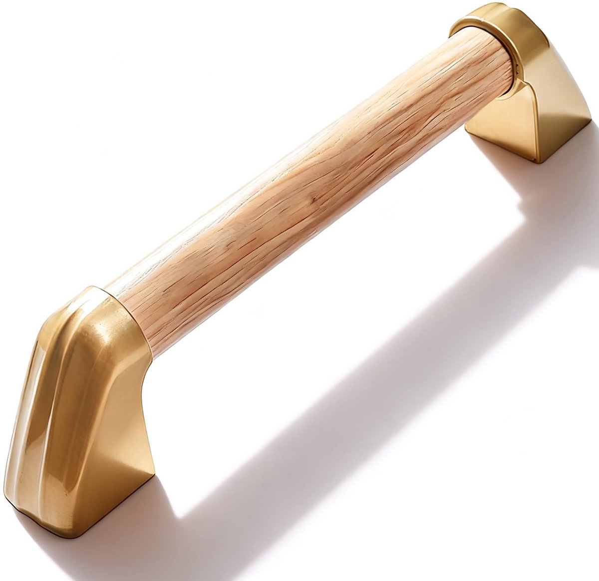 Dailygoods- Handgreep 30 cm - Douchehandgreep - Antislip - Roestvrij Staal - Houtlook - Ergonomisch ontwerp - Opstapje