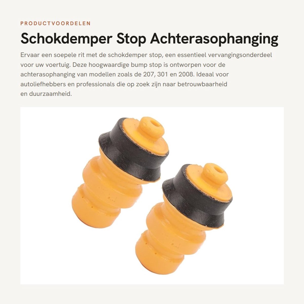 Dailygoods- Schokdemper Achterasophanging Vervanging 2 Stuks - Bump
