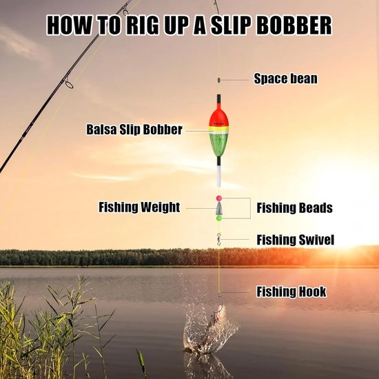 THKFISH Visdobbers Balsa Hout Slip Bobbers, Visdobbers Stick Slip Bobber voor Vissen Crappie Bluegill Forel Bass - ShopVlot — afbeelding 3