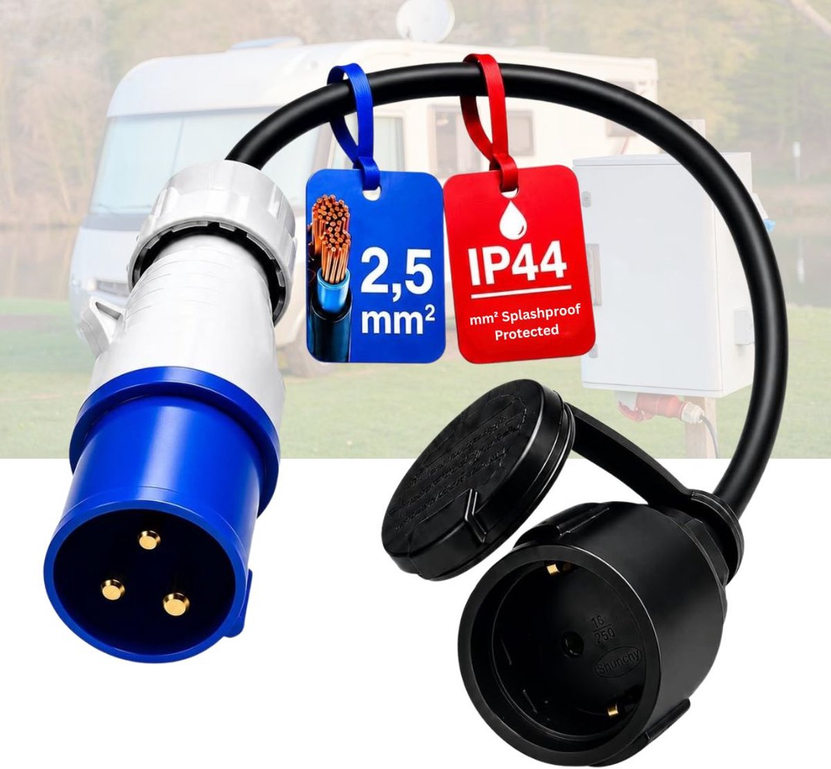 VLSelect® Campingstekker - Caravan Stekker - Verloopstekker
