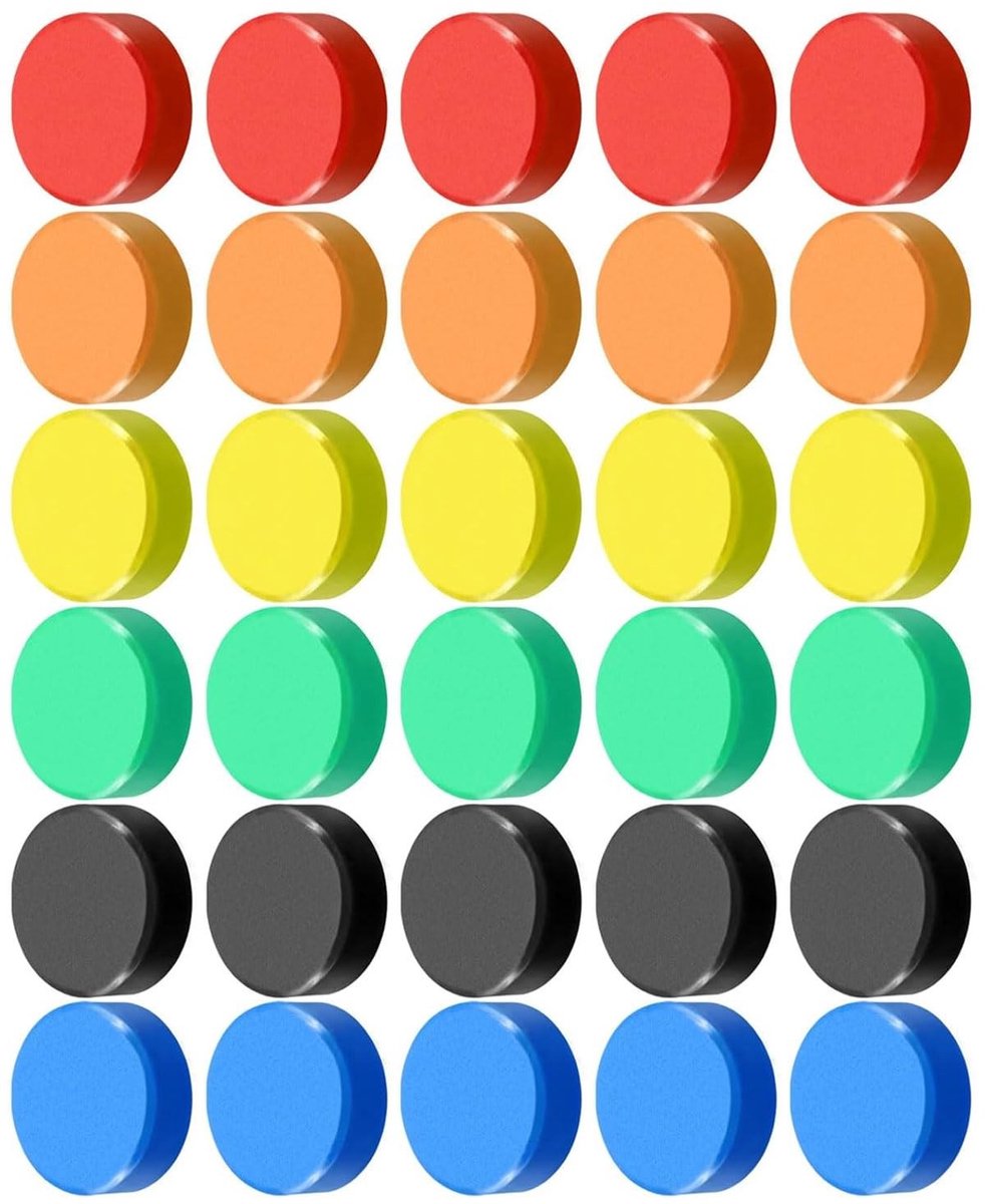 Dailygoods- Koelkastmagneten 30 stuks - Sterke magneten - Decoratieve magneten - Magneten voor magneetbord - Magneten voor whiteboard - Duurzaam en corrosiebestendig