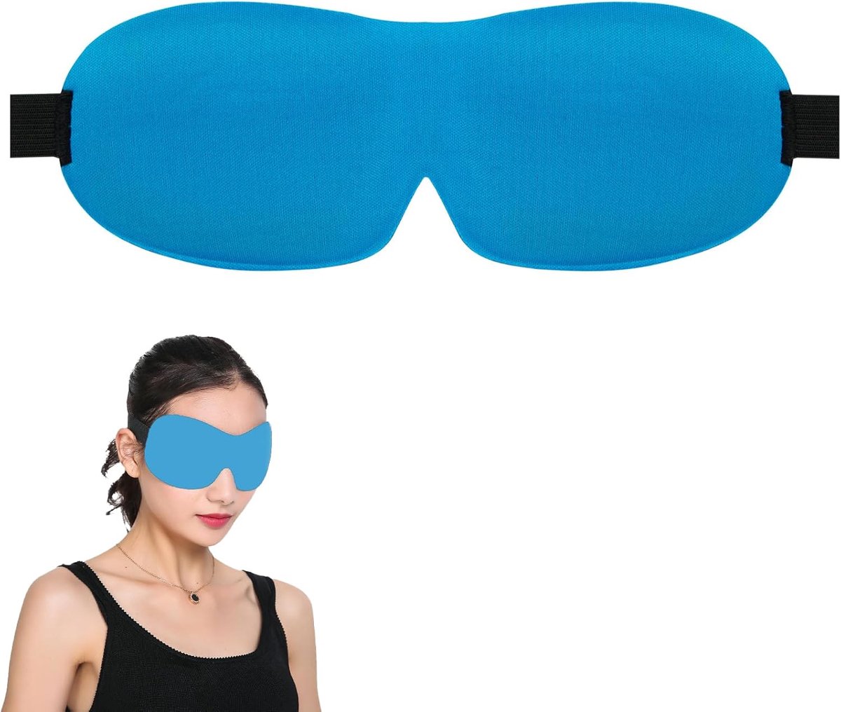 Thijox - Slaapmasker 3D Azuurblauw - Comfortabel Oogmasker voor Slapen en Reizen - Extreem Zacht Polyester - Geschikt voor Mannen, Vrouwen en Kinderen