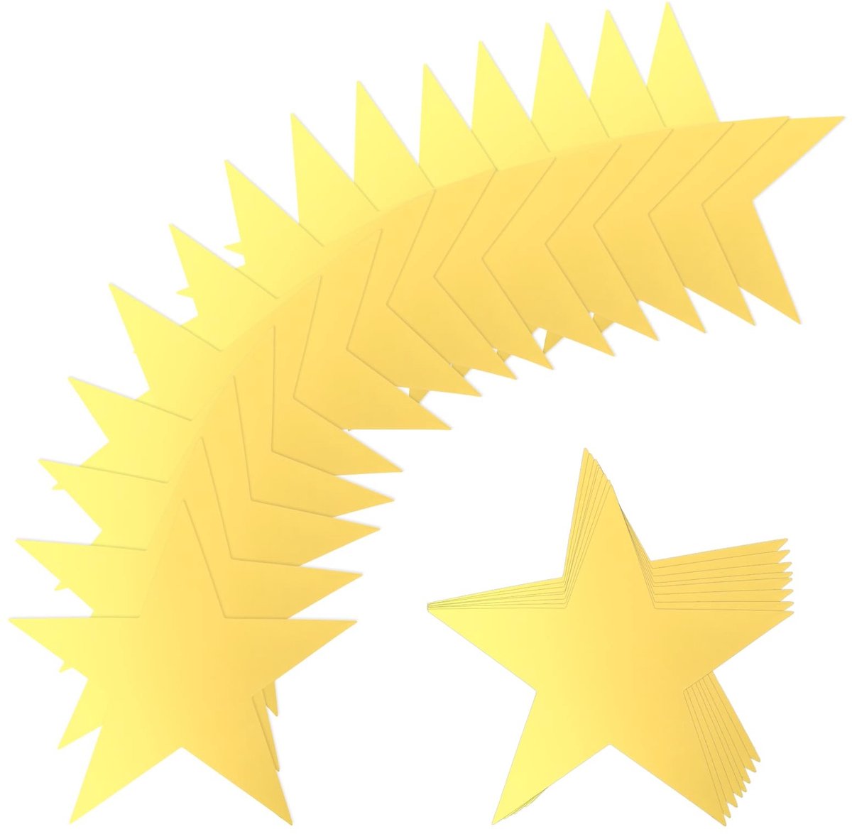 Dailygoods - Dailygoody - Gouden papieren sterren - Feestdecoratie - 15 cm - Glinsterend met pailletten - 40 stuks - Geschikt voor verjaardagen - Goud