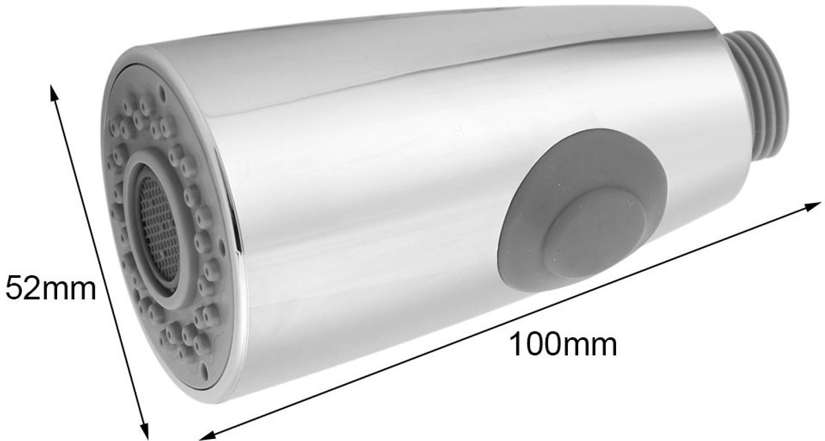 Dailygoods- Keukenkraan met uittrekbare uitloop - Keukenkraan sproeikop - Keukenkraan wandmontage - Keukenkraan rvs - 2 spuitstanden - Hoogte 100 mm - Kraanaccessoire