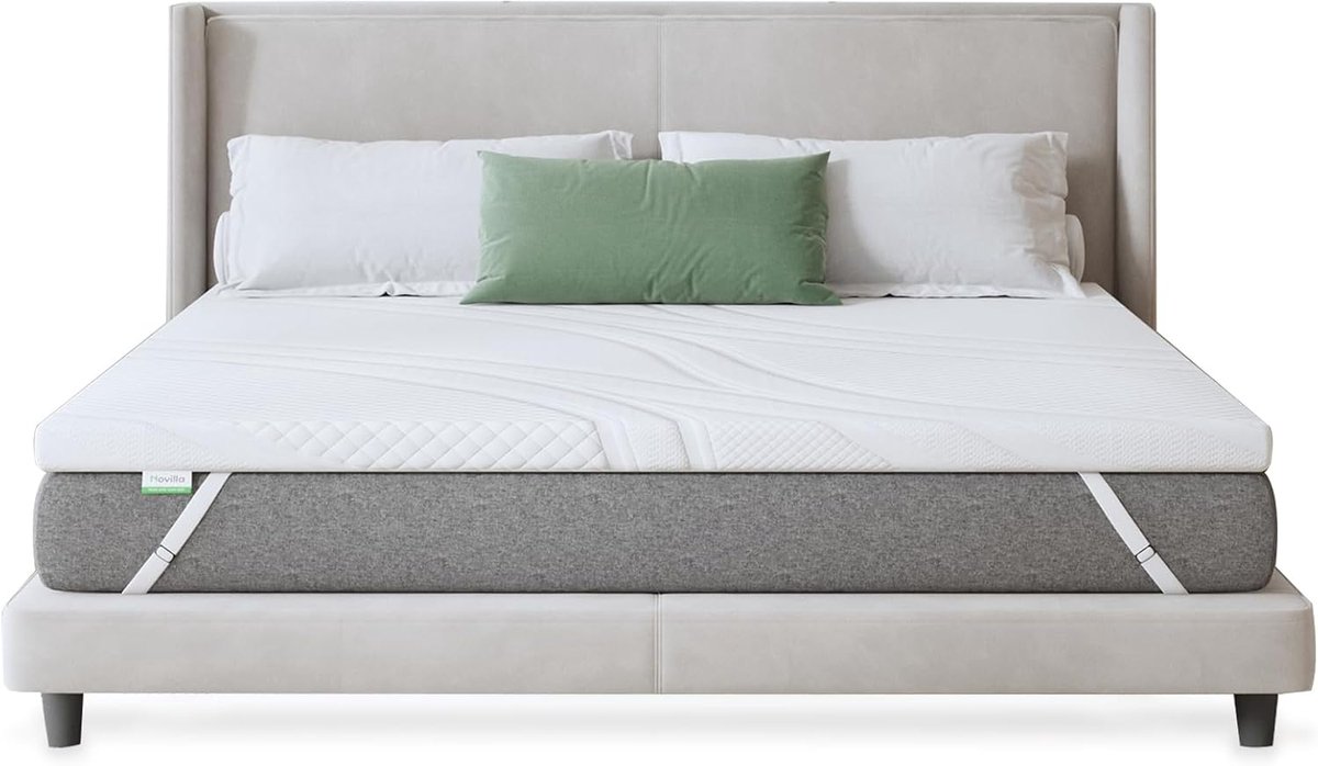 Thijox - Matrastopper 80 x 200 cm, 5 cm hoog, traagschuim en gelschuim, wasbare overtrek, Oeko-Tex, boxspringbed, caravan, slaapbank, comfortabele mat