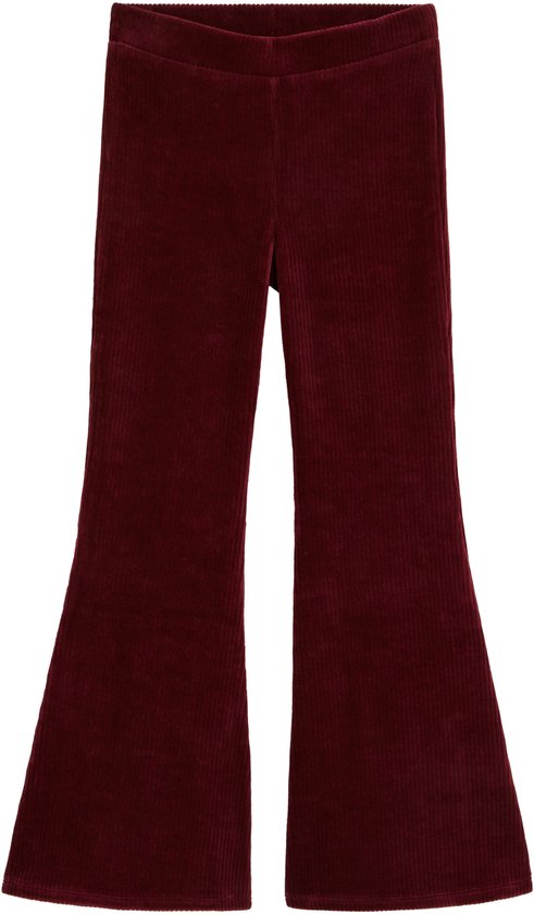 Paarse corduroy flared broek.