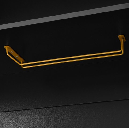 MIVRAY Dressoir Met Glazen Deuren En App Instelbare LED Verlichting Voor Keuken En Woonkamer MDF Zwart Wit 80x40x180 Cm — afbeelding 4