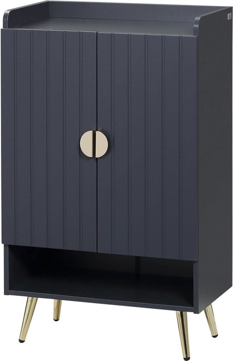Schoenenkast – Schoenenrek – Schoenopberger – Schoenenkastje – Schoenenmeubel – Grijs – 4 Verstelbare Planken – Compact 60x33x100 cm