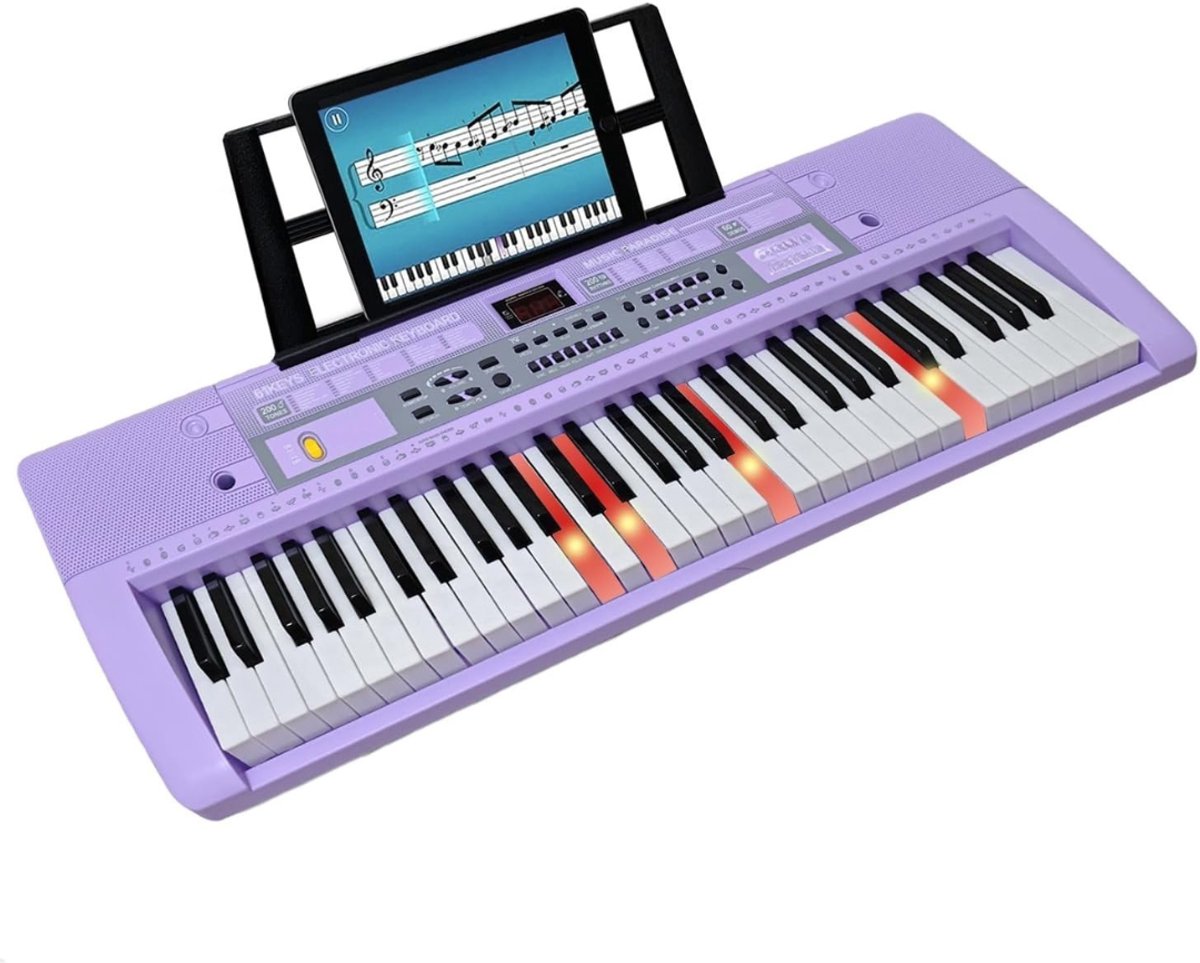 Ploutos® Elektrische Piano - Elektrisch keyboard – Draagbare Digitale Synthesizer Met Standaard - Paars - 21cm x 81cm x 21cm