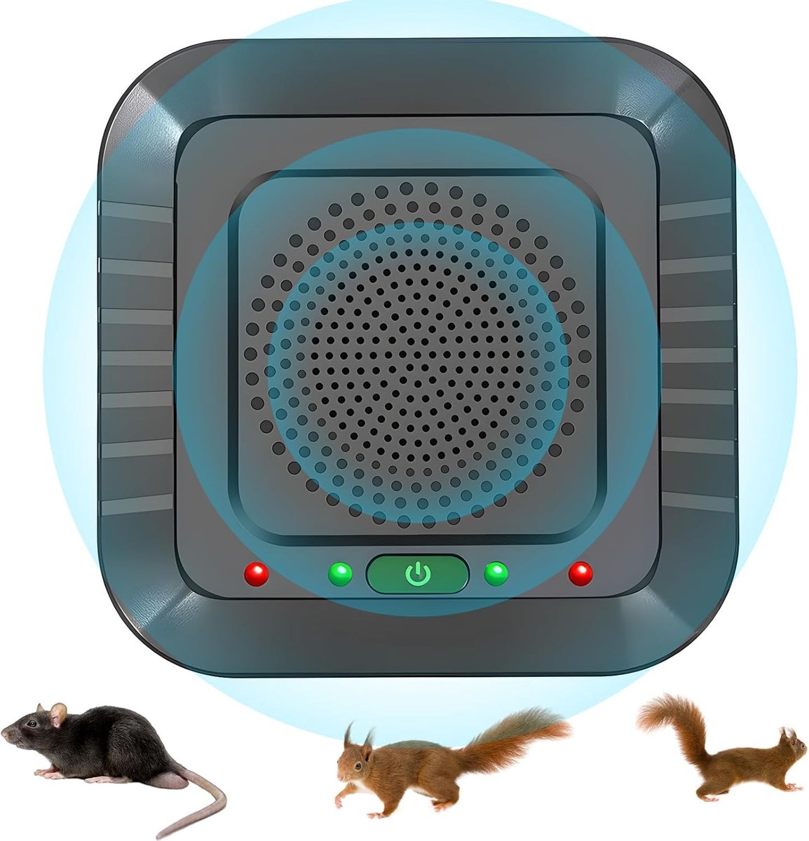 Ultrasone Muizenafschrikker met 360° Dekking voor Knaagdieren en Vogels, Geluidsloos Hoogfrequent Apparaat voor Effectieve Ongediertebestrijding in Huizen en Garages