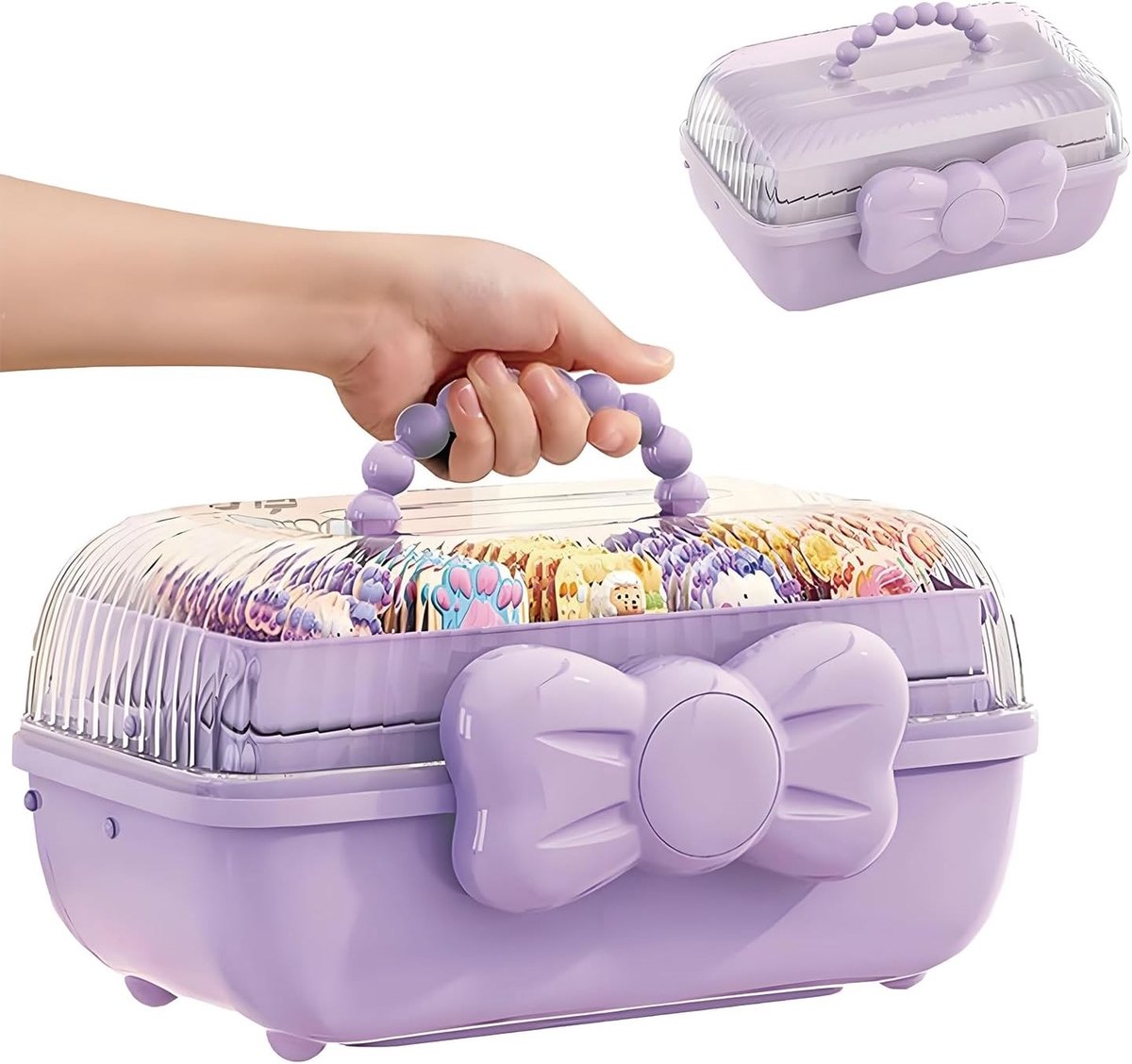 Haaraccessoires Organizer voor Kinderen, 3-laags Opbergdoos voor Haarspelden, Haarbanden en Haarelastieken, Ideaal voor Meisjes en Naaibenodigdheden