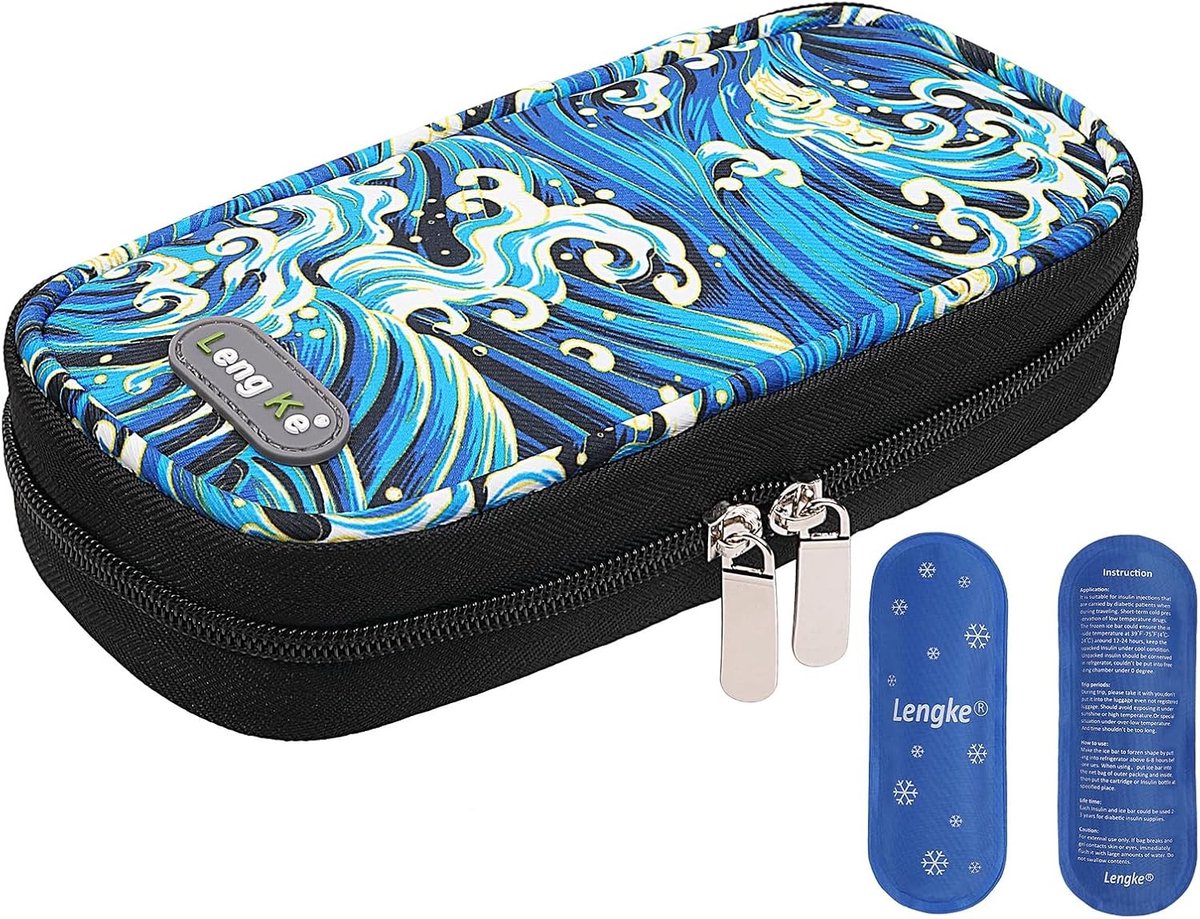 Reis koelcase voor insuline, draagbare insuline pen tas met 2 koelpacks, compacte organizer voor diabetici