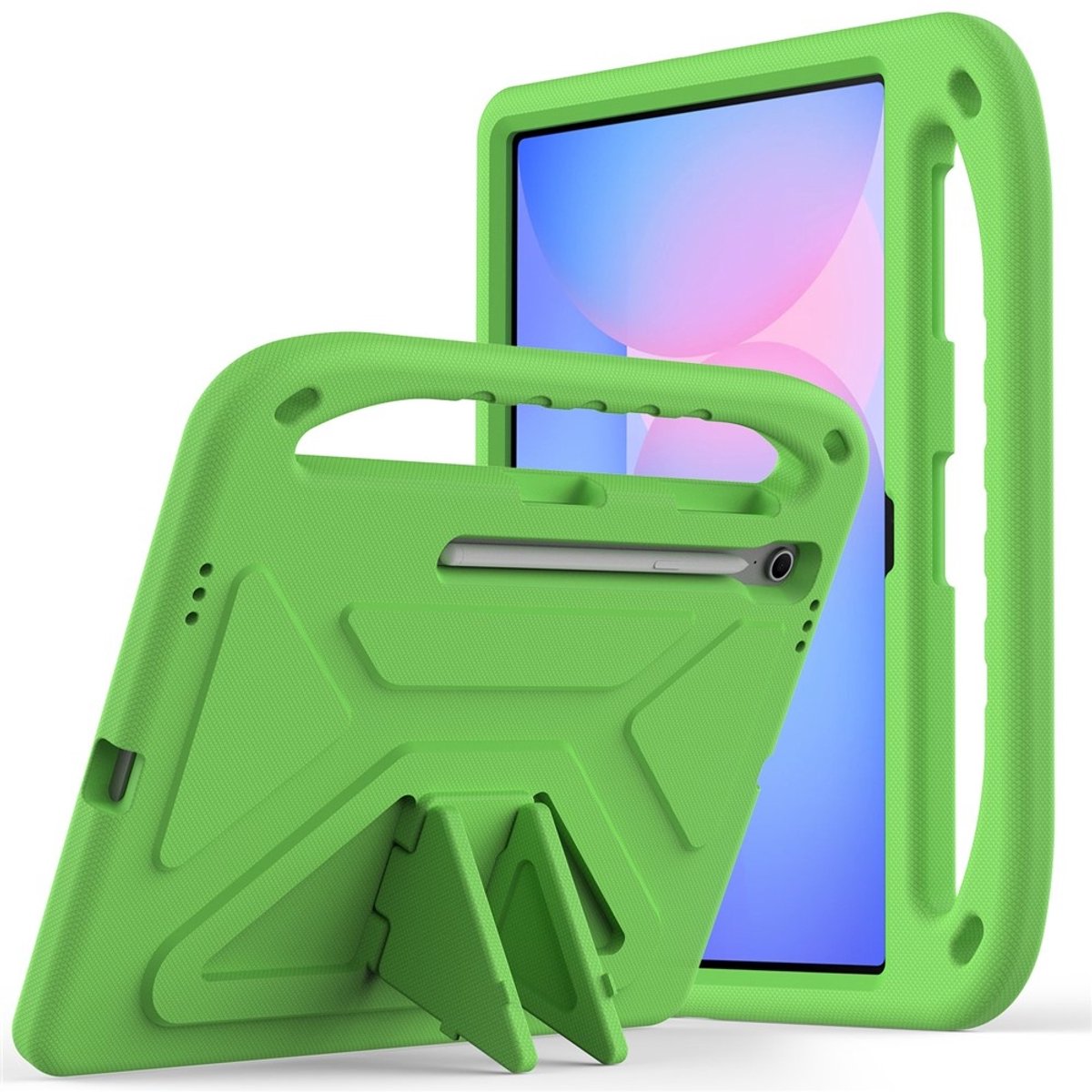 Coverup Tablethoes geschikt voor Samsung Galaxy Tab S10 FE Plus Hoesje - ShockProof Kids Case - Groen