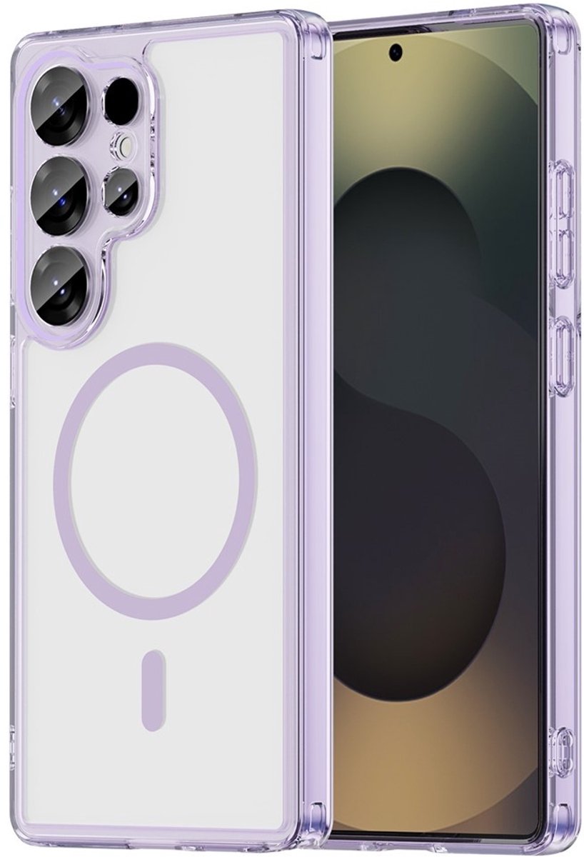 Coverup Hoesje - Geschikt voor Samsung Galaxy S25 Ultra Hoesje - Coverup Clear TPU Back Cover - MagSafe Compatible - Paars