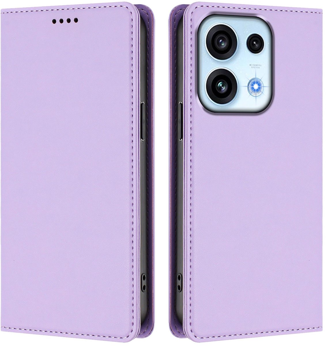 Coverup Hoesje - Geschikt voor OPPO Reno16 F Hoesje - Coverup Classic Book Case - Lila