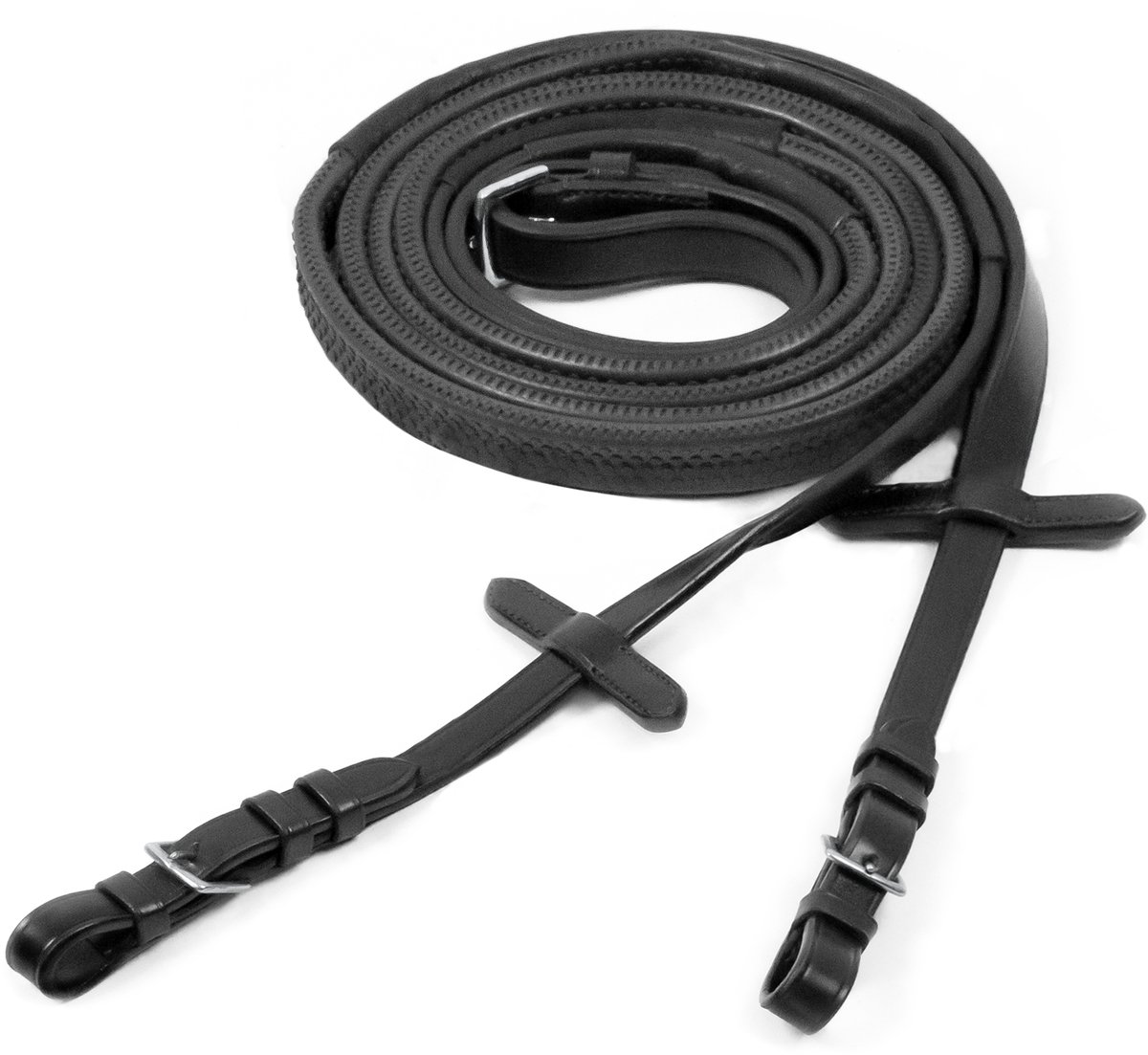Schockemöhle rubber teugels - Black-silver - Pony