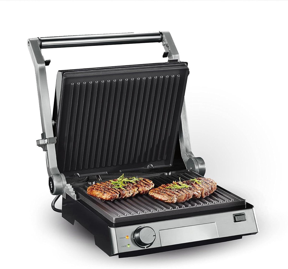 Contact Grill - Tafel Grill - Snelle Maaltijden - 180° Openklapbaar - 2000 Watt - RVS