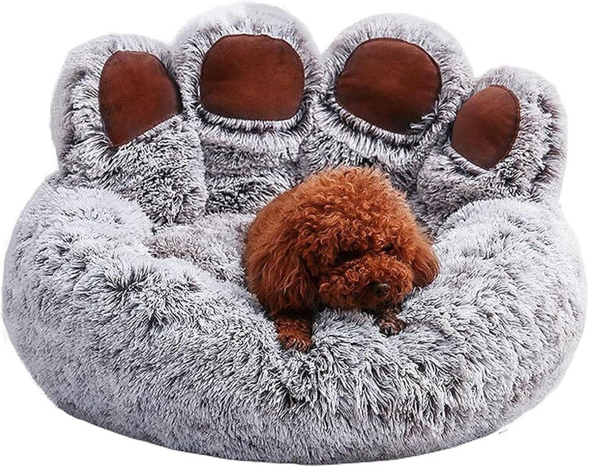 Huisdier Rond Bed - Huisdier Sofa - Rust en Slaap - Zelfverwarmend Pluche - XXL 100cm - Grijs
