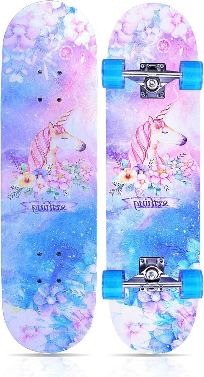 Skateboard Longboard Straat cruisen 7-laags esdoorn dek 90 x 20 cm