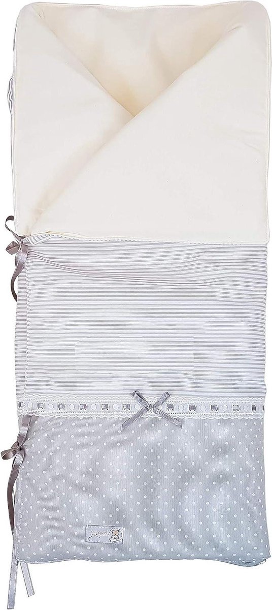 Baby Slaapzak - Voetenzak Wieg - Warm en Comfortabel - Verwijderbare Vulling - 95 x 72 cm - Verona Grijs
