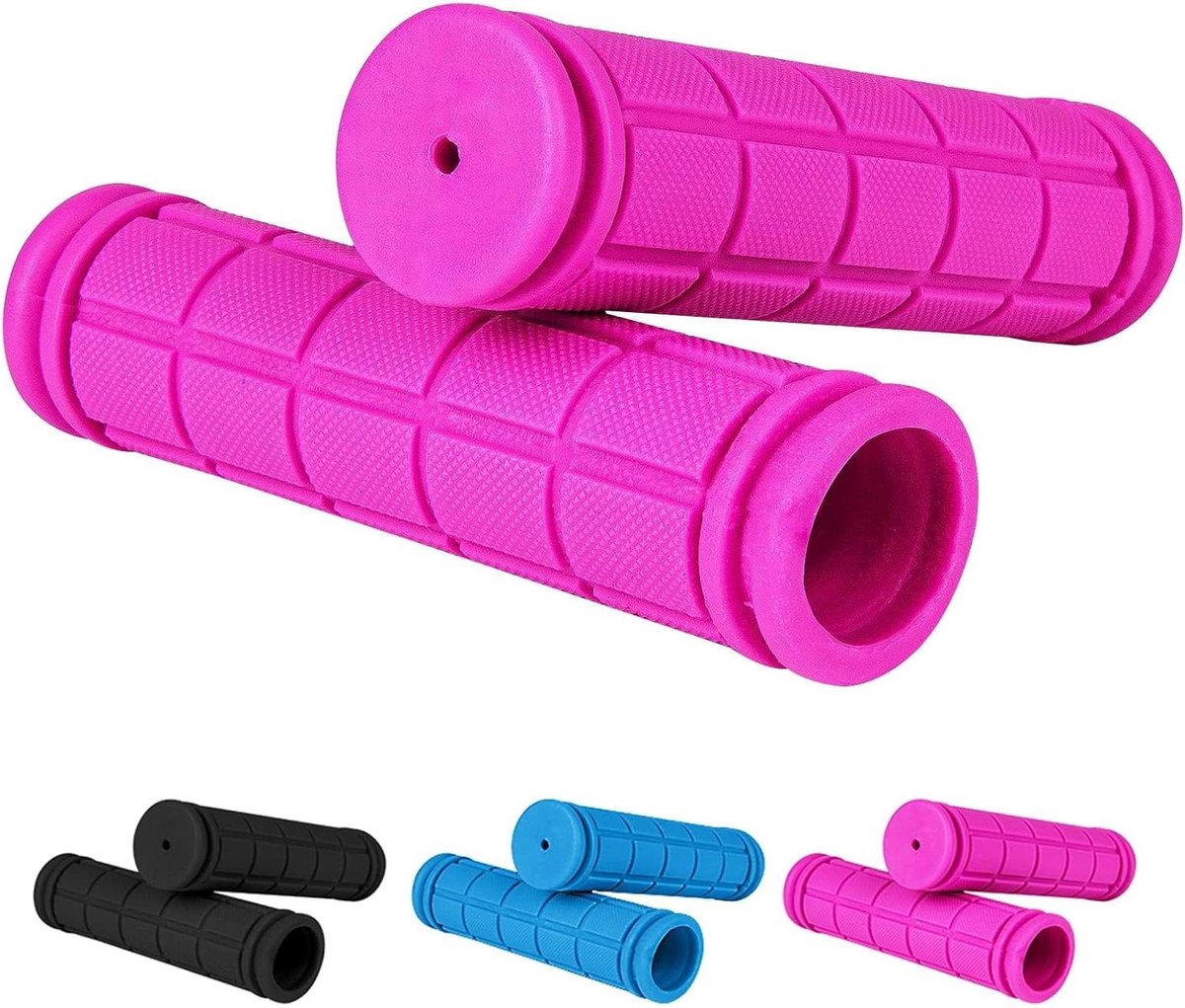 Kinderfiets Handgrepen - Stuur Grips - Veilig Fietsen - Antislip Rubber - 22 mm Stuurdiameter - Roze