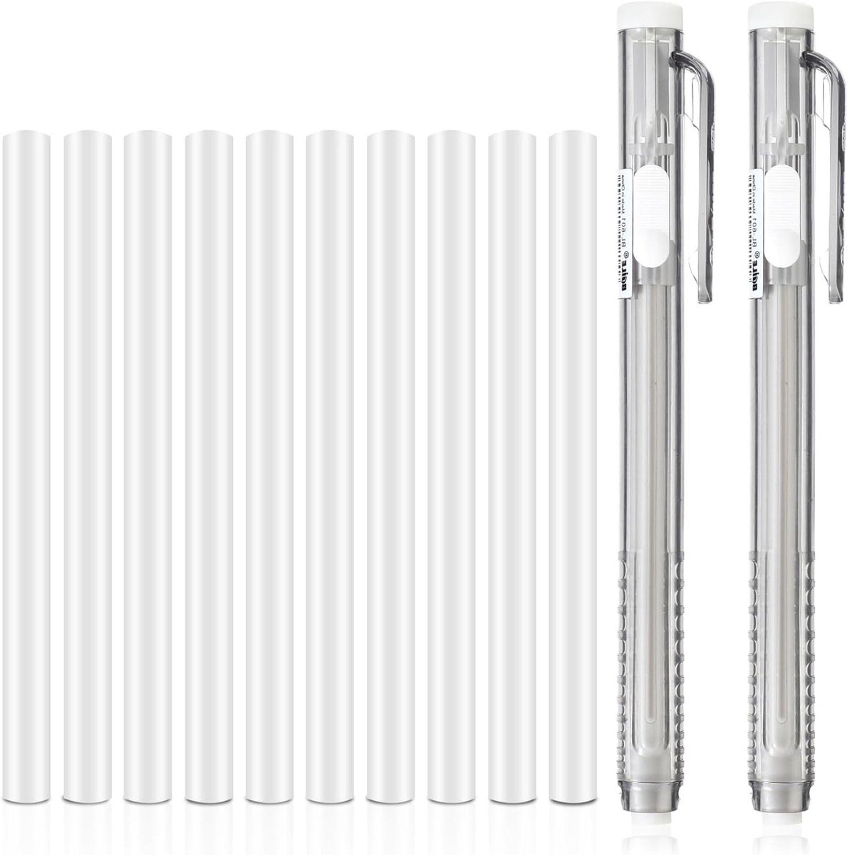 Mechanische Gummen - Pen Gummen - Fouten Corrigeren - Intrekbaar Ontwerp - 12 Stuks - Grijs