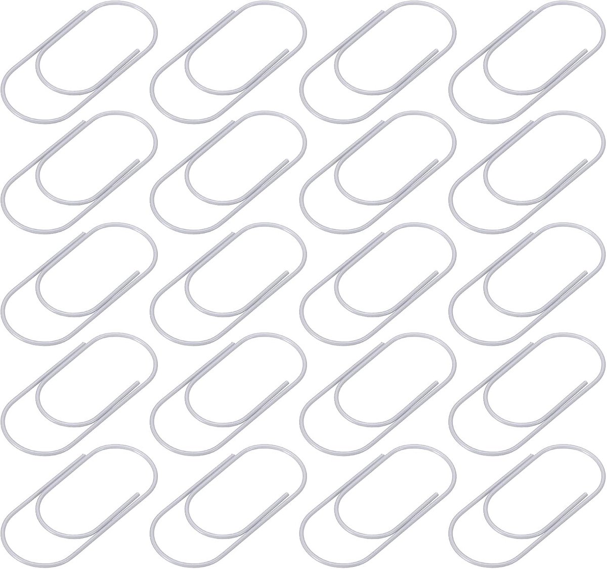 30 Stuks Grote Paperclips in Doos, Brede Gecoate Clips voor Kantoor, Creatief Werk en Thuisgebruik (Wit, 5 cm)