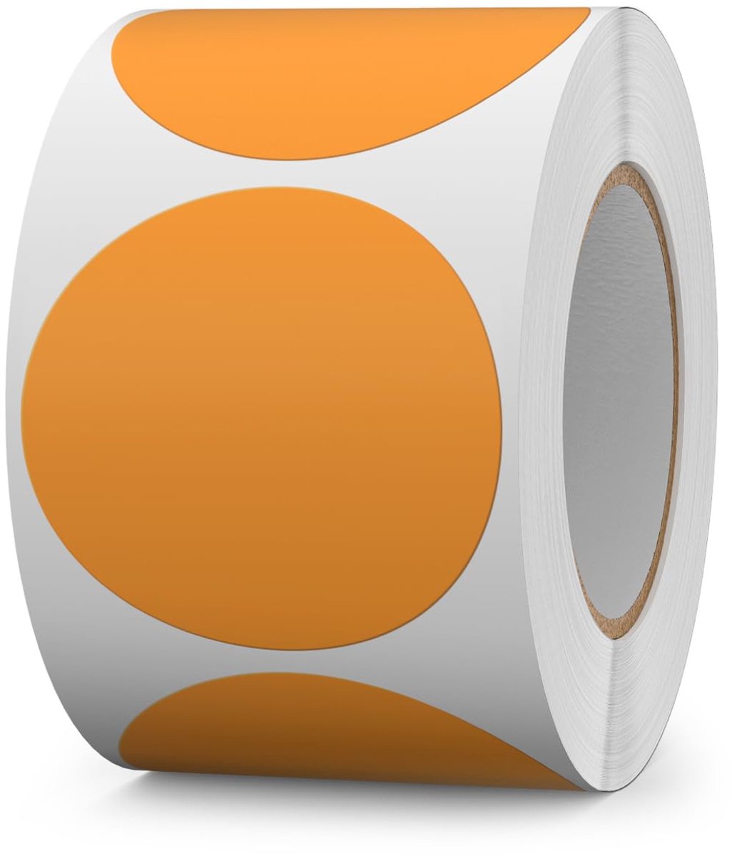 500 stuks Oranje Ronde Etiketten 50 mm Kleurcodering Cirkel Stickers Vinyl Verwijderbaar Waterdicht Naamlabels voor Verhuisdoos Cadeau Verzegelding Pot