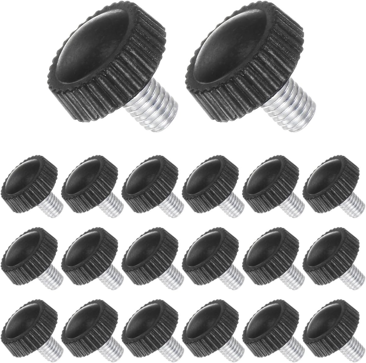 Knop met Draaikop M5 x 9mm, Zwarte Ronde Handknoppen voor Klemtoepassingen, 20 Stuks voor Machines en Gereedschap