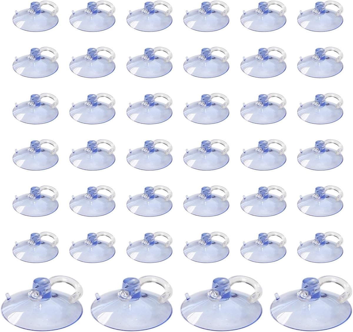 Transparante Zuignap Haken 40mm - Maximaal 1kg - Ideaal voor het Ophangen van Feestverlichting en Kleine Decoraties - 40 Stuks PVC Hangers voor Ramen en Muren
