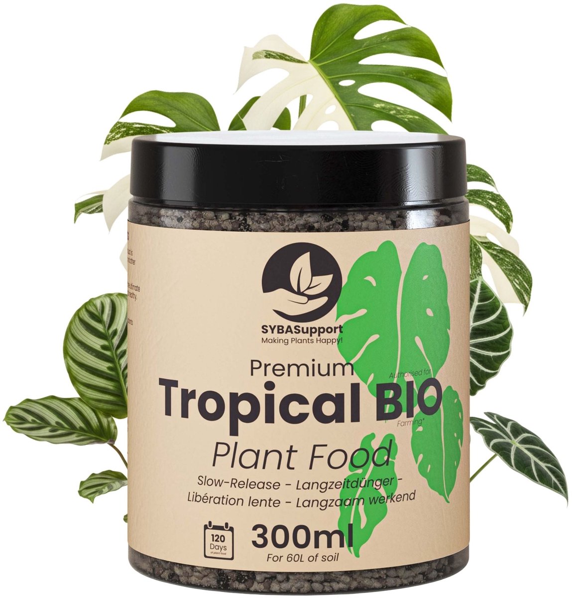 SYBASupport - Tropische Planten Voeding 300ml - Langzaam Vrijkomende Korrels voor Potgrond