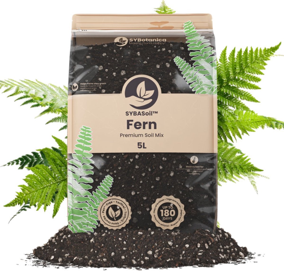 SYBASoil - Varen mix 5L - Turfvrije Potgrond Mix - 6 Maanden Voeding