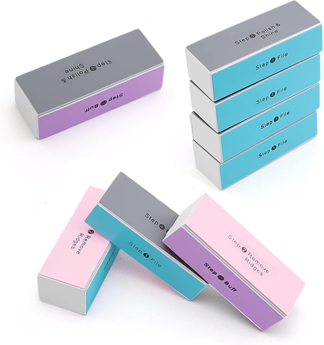 Professionele buffervijl voor nagels - 8 stuks vierzijdige nagelpolijstblokken voor thuis en salons, ideaal voor nagelverzorging en nagelstyling