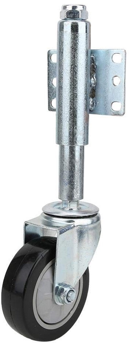 Zware 4 Inch Veerbelaste Wielen voor Deur en Poort - 120kg Max Belastbaarheid, Verborgen Veerontwerp, Duurzame PVC Caster