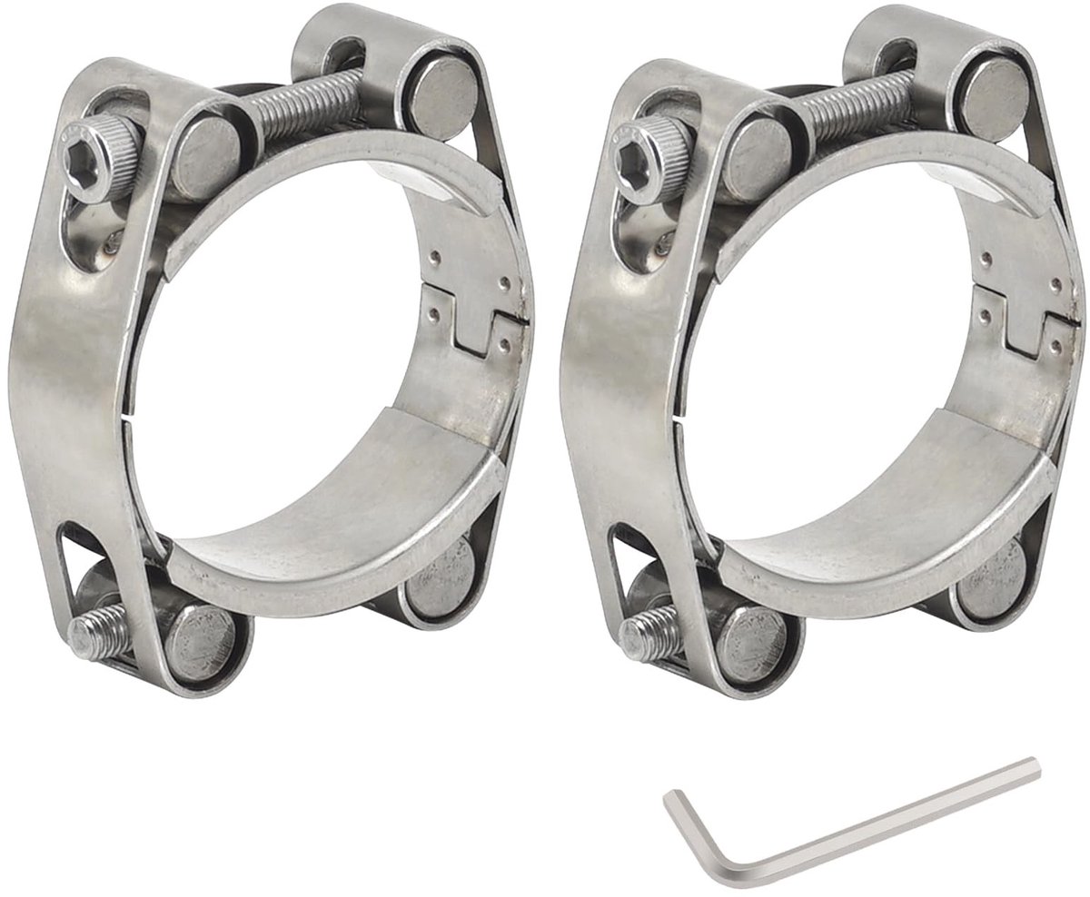 Dailygoods- Slangklemmen Heavy Duty - Verstelbare Buisklemmen - Dubbellaagse Pijpclips - 304 Roestvrij Staal - 50-60 mm - Corrosiebestendig - Buisklem