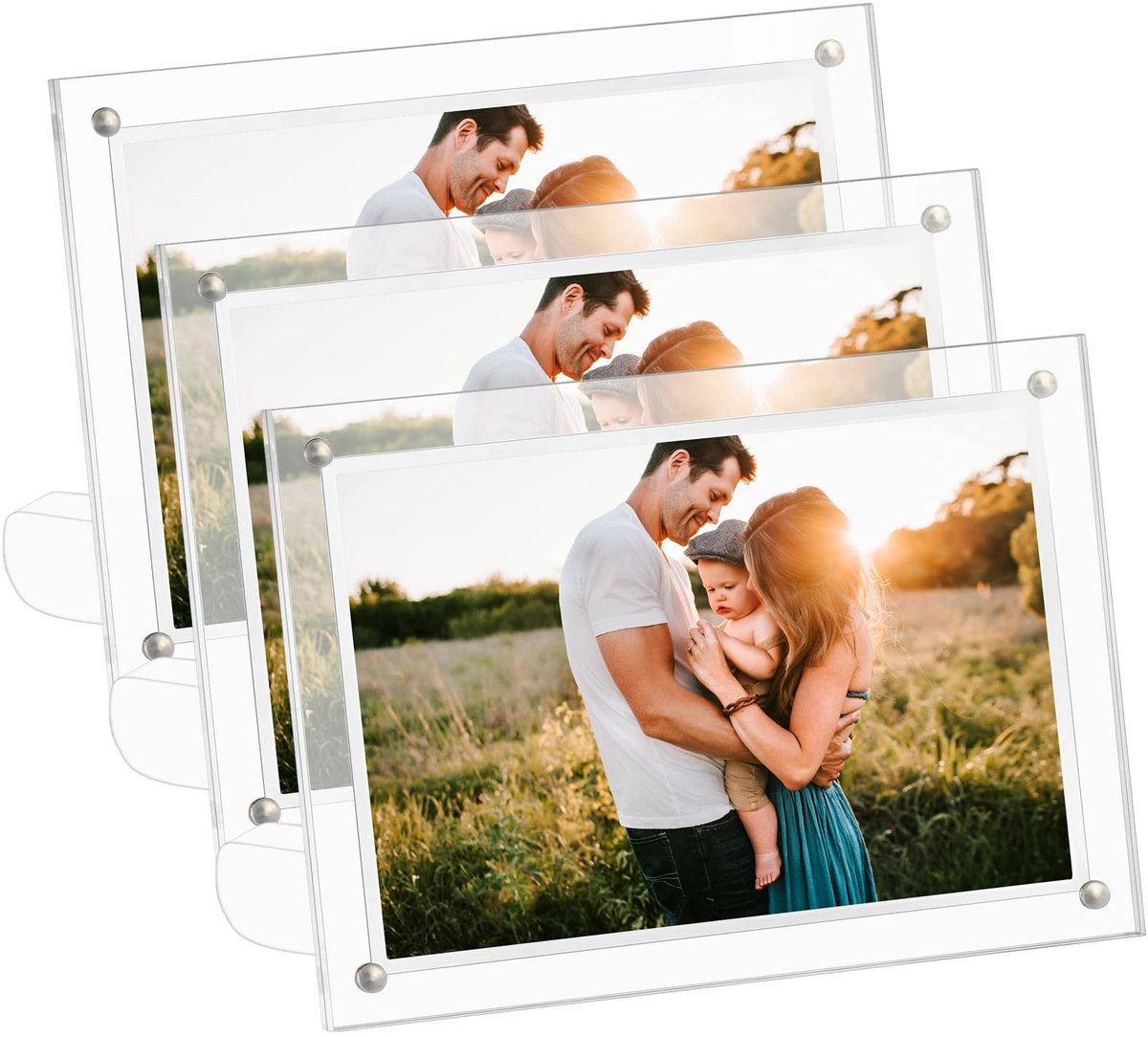 Dailygoods- Fotolijst 10x15 cm - Acryl Fotolijst - Magnetische Fotolijst - Frameloze Fotolijst - Deskstandaard - Afneembare Houder