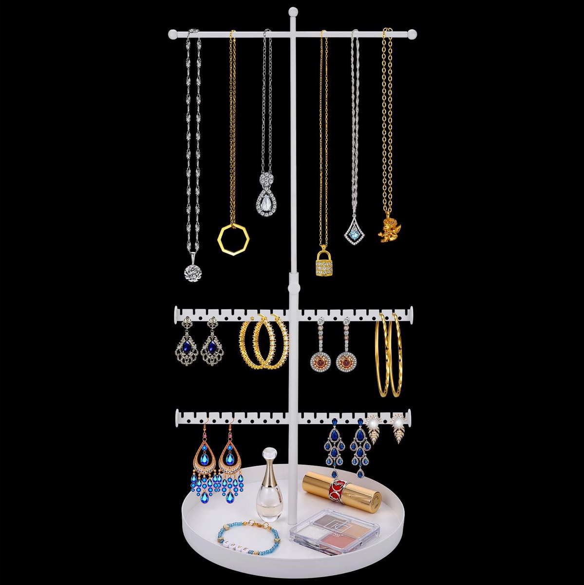 Dailygoods- Sieradenstandaard Verstelbaar - Sieraden Organizer - Sieraden Display Boom - Armbandenhouder - Oorbellenhouder - Wit - Sieradenhouder