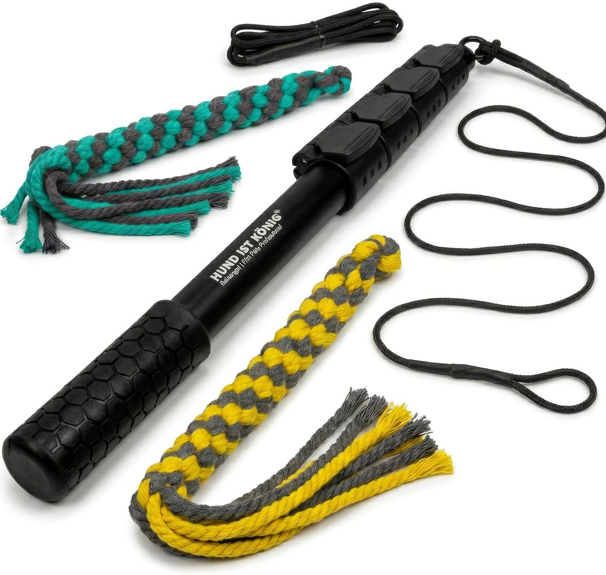 Thijox - Professionele hondenhengel voor ultiem speelplezier, lichte en robuuste hengel met 2 touwen + reservetouw en e-book, ideaal voor training en