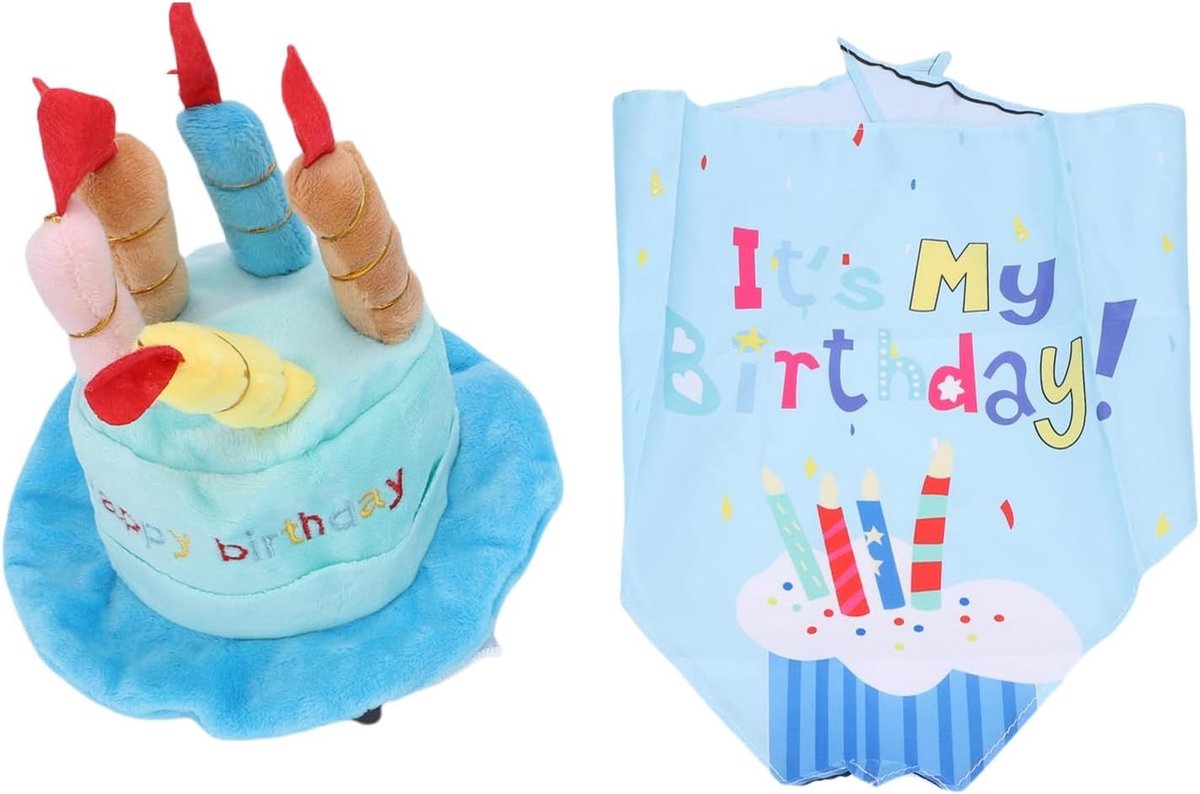 Verjaardagskostuum voor Cement Gans met Cupcake Hoed en Sjaal - Feestelijke Tuindecoratie voor 23 inch Gans