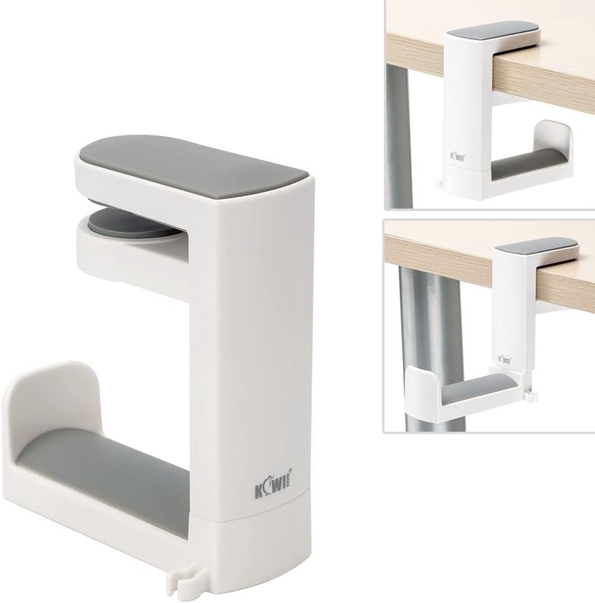 Thijox - Hoofdtelefoonstandaard met 360° Draaibare Hanger, Verstelbare Veerklem, Gaming Hoofdtelefoonhouder, Desk Hanger, Wit, ABS Materiaal, Stevig t