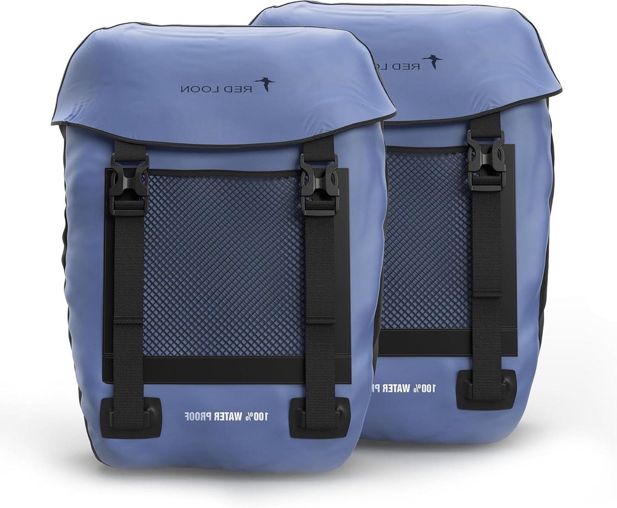 Fietstassen Set - Bagagedragertassen - Fietsen En Boodschappen - 100% Waterdicht - 18 Liter - Donkerblauw