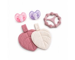 MijnNami Bonding Set Blossom – 2 Bonding Leafs, 2 Fopspenen & Montessori Bijtring – Voor Speen, Speenkoord & Bijtring