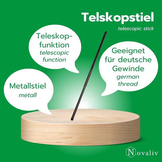 Telescopische Bezemsteel Universele Schroefdraad - Verstelbaar van 80 tot 130 cm - Metalen Reserve Steel — afbeelding 2