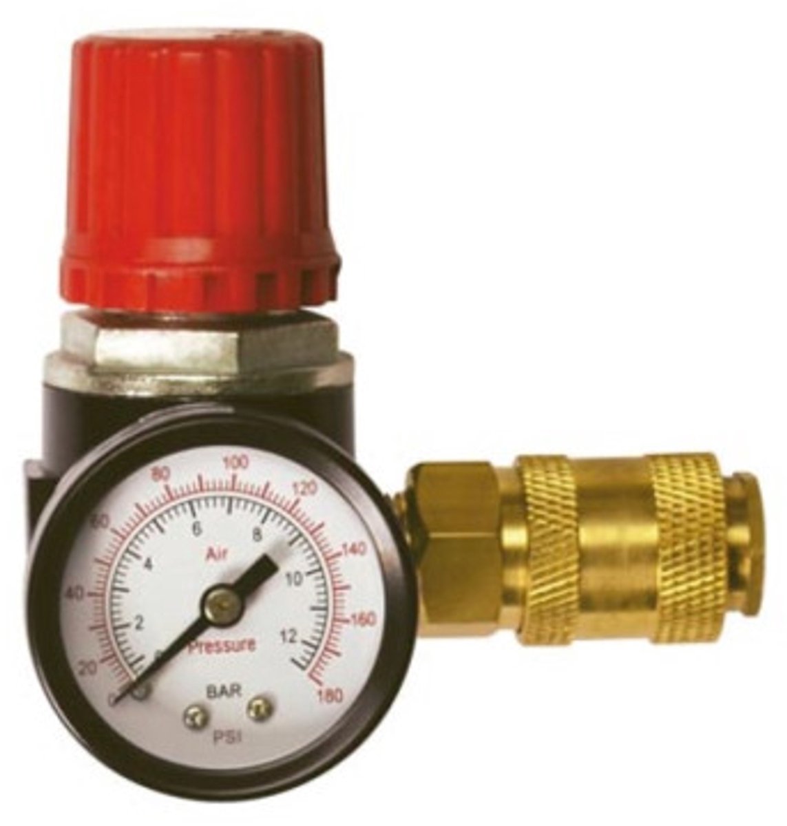 Régulateur D'air 1/4 Avec Manomètre Et Pressostat – Pour Compresseur, Argenté