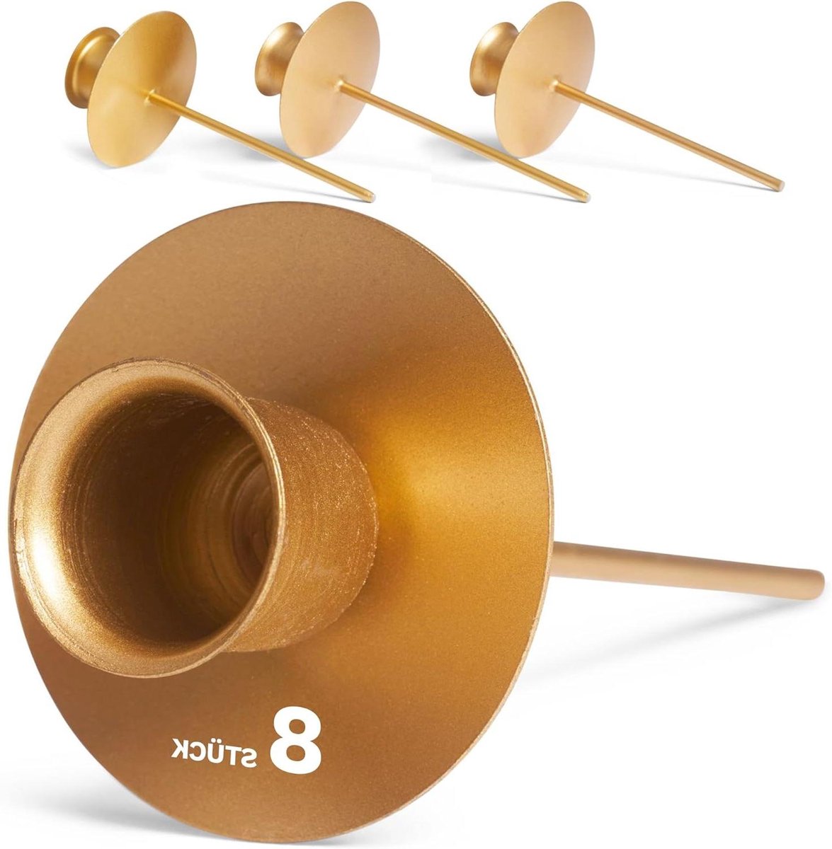 Kaarsenhouders - Kaars pins - Decoratie maken - Stabiele grip - 8 stuks - Goud