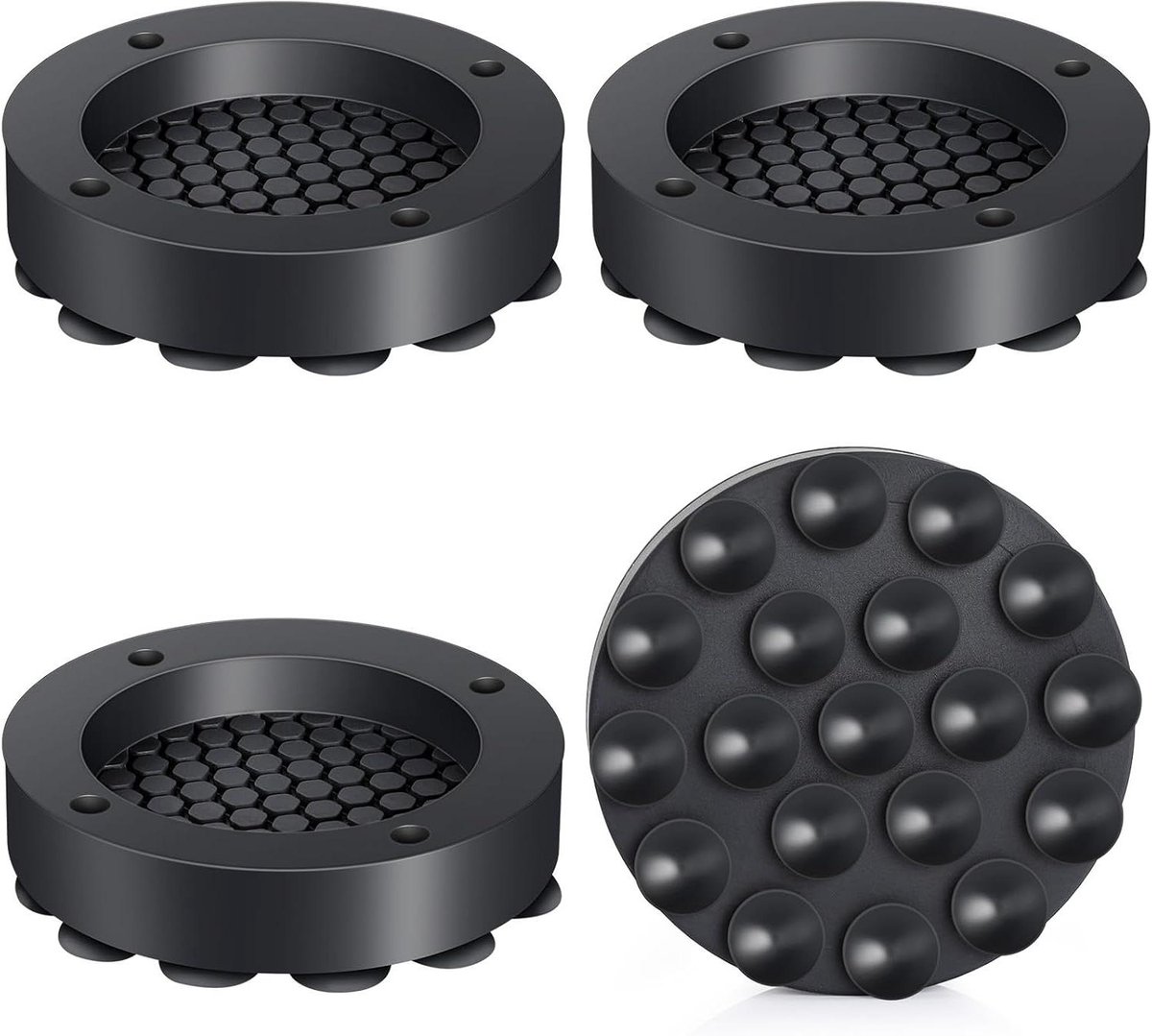 Trillingsdempers Wasmachine - Apparaatvoeten - Geluid Verminderen - Extra Grip - 4 Stuks - Zwart